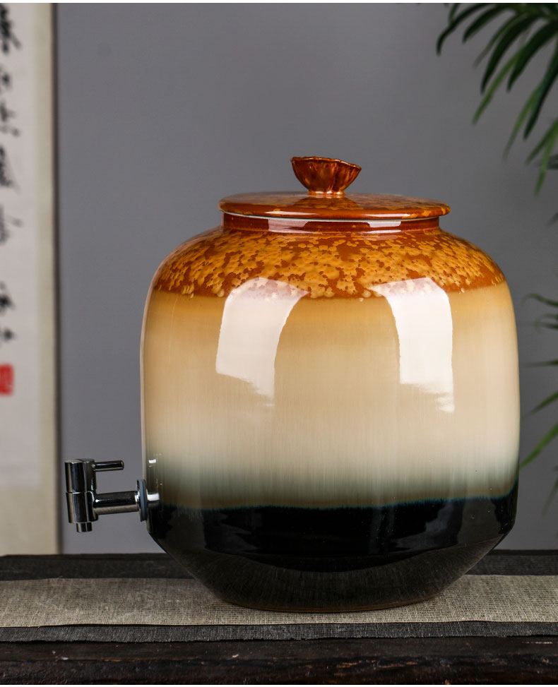 Jingdezhen ceramics seal wine home wine mercifully wine jar cylinder 30 aged 15 kg catty 50 kg with leader