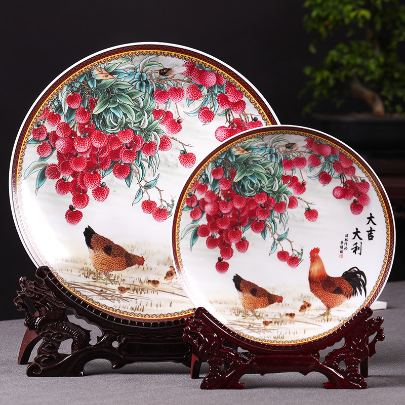 Hang dish Hang dish of jingdezhen ceramics decoration plate Chinese style living room home wine cabinet TV ark adornment furnishing articles