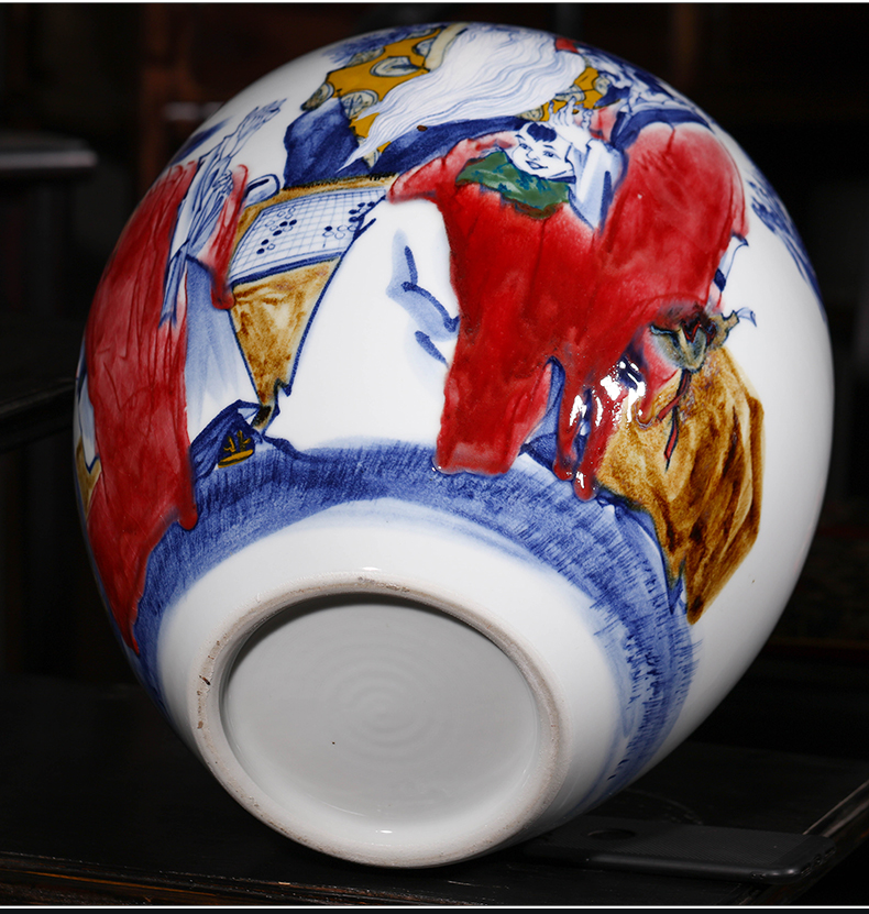 Jingdezhen ceramic creative up hand - made "samsung skies" sitting room big vase painting and calligraphy barrels of office furnishing articles