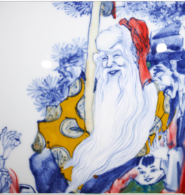 Jingdezhen ceramic creative up hand - made "samsung skies" sitting room big vase painting and calligraphy barrels of office furnishing articles