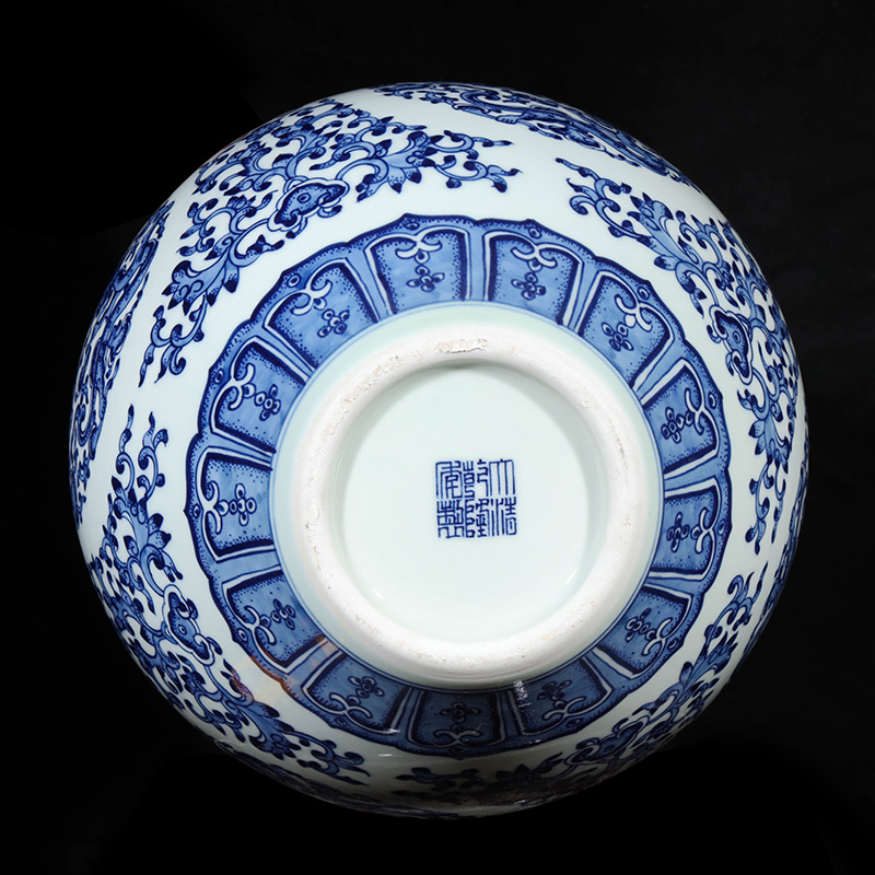 Jingdezhen ceramics imitation qianlong hand - made feng shui gourd of blue and white porcelain vase furnishing articles furnishing articles the new Chinese rich ancient frame