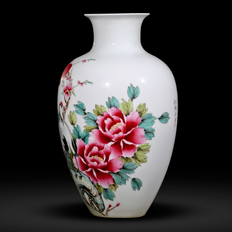 Jingdezhen ceramics hand - made pastel vases, flower arranging longevity and prosperity of Chinese style sitting room adornment is placed gifts