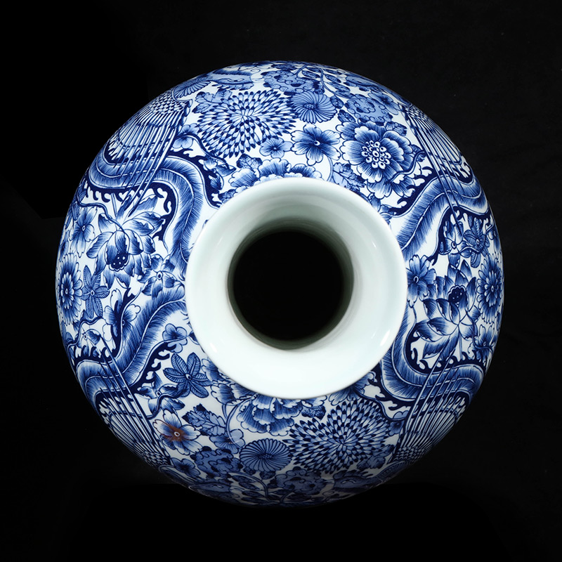 Jingdezhen ceramics imitation qianlong hand - made of blue and white porcelain vases, flower arranging new Chinese style living room home furnishing articles