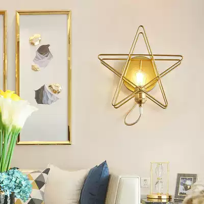 Window Golden simple dining room small Chandelier Creative aisle porch star lamp retro balcony Net Red Girl chandelier