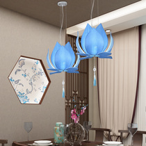 New Chinese cloth Art Lotus small chandelier Classical Lotus light Guest House Corridor China Wind Buddhism Zen Mood Lights