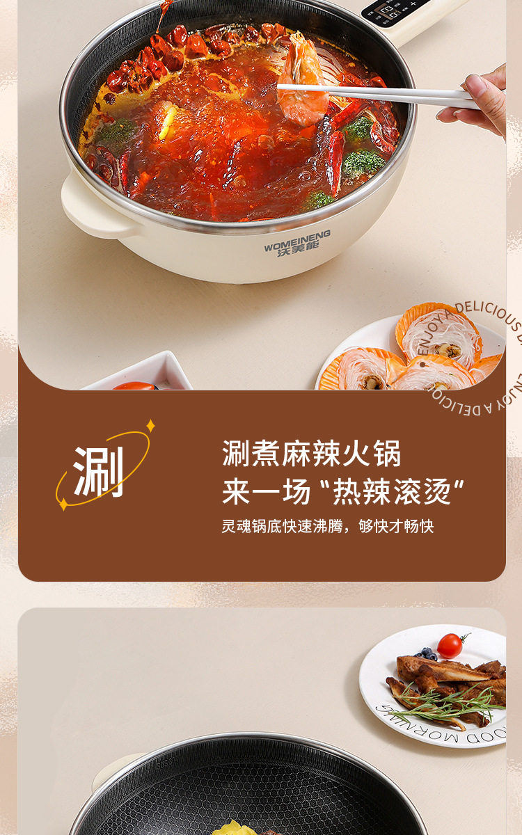 Плиты 电炒锅多功能一体2025新款炒菜蒸煮一体锅电煮锅家用电火锅电饭煲 No brand