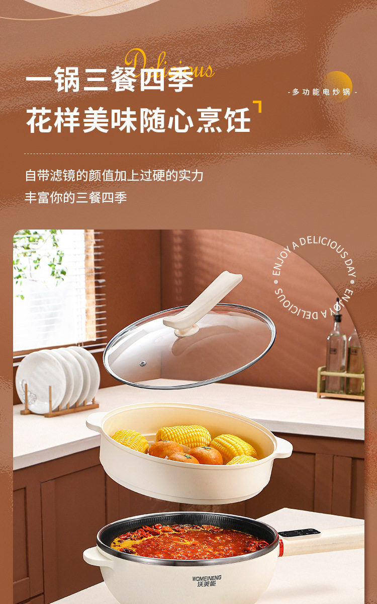 Плиты 电炒锅多功能一体2025新款炒菜蒸煮一体锅电煮锅家用电火锅电饭煲 No brand