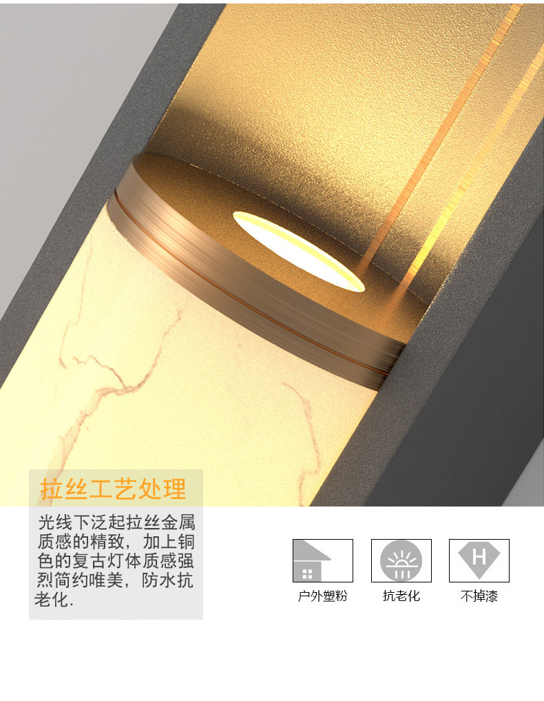 Открытый стене 户外壁灯防水新中式壁灯入户大门灯庭院柱子壁灯仿云石别墅外墙灯 Korea are