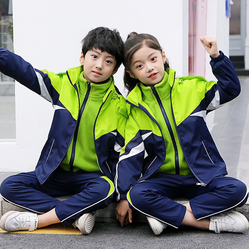 Kindergarten uniform spring and autumn three-piece set primary and secondary school students school uniform autumn and winter suit new jacket three-in-one