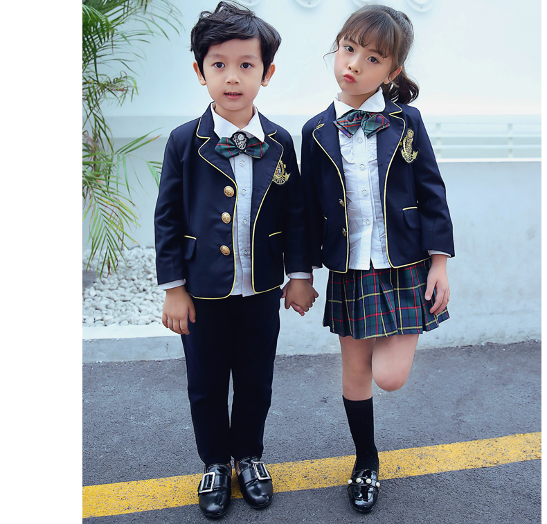 Nam và nữ nhỏ phù hợp với áo khoác tiểu học và trung học sinh viên Cao Đẳng Anh gió đồng phục học sinh mẫu giáo dịch vụ lớp dịch vụ mùa thu và mùa đông tùy chỉnh áo thun đồng phục đẹp cho bé