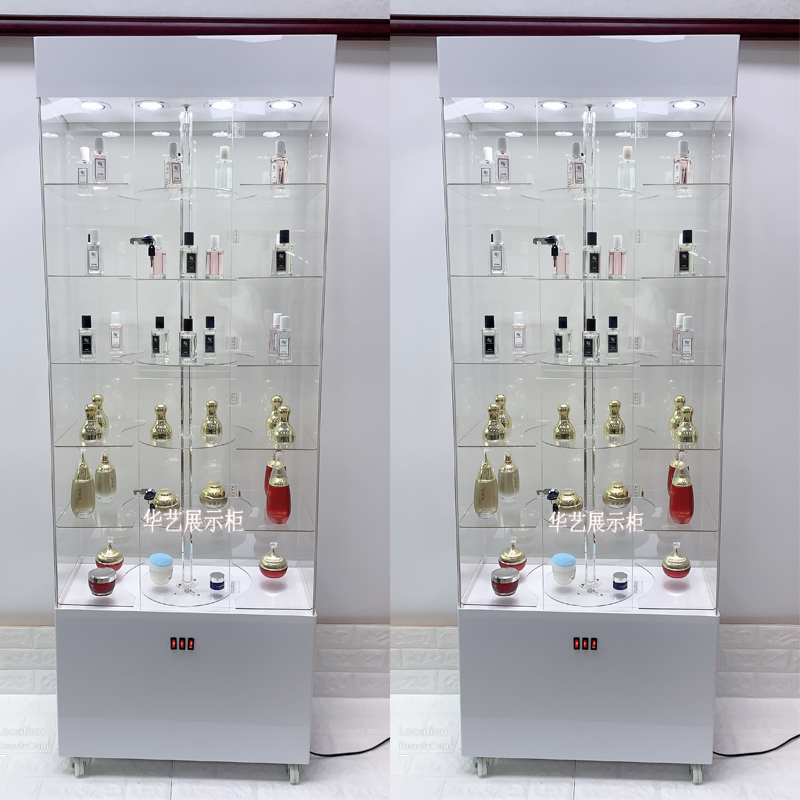 Jewelry rotating display cabinet Cosmetics product model Jewelry toy Acrylic glass display cabinet display stand