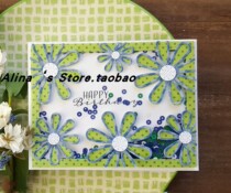 Cutting template DIY template cutting die card album Scrapbook making tool Flower length frame
