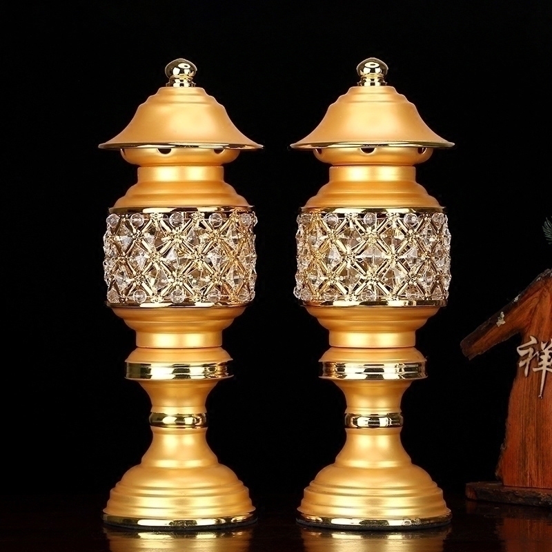 Yuantong Buddha with Taiwan pure copper supply lamp Changming lantern shrine lamp Guanyin lotus lamp Buddha front lamp electric supply lamp for Buddha lamp