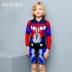 Áo tắm trẻ em Van Dean cho bé trai Áo tắm dài một mảnh Mới vừa to Big Boy Đồ bơi dễ thương Boxer Spa - Bộ đồ bơi của Kid đồ bơi tiên cá Bộ đồ bơi của Kid