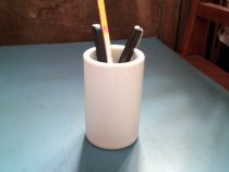 The old pen holder of sweet white glaze in the Wenge Period