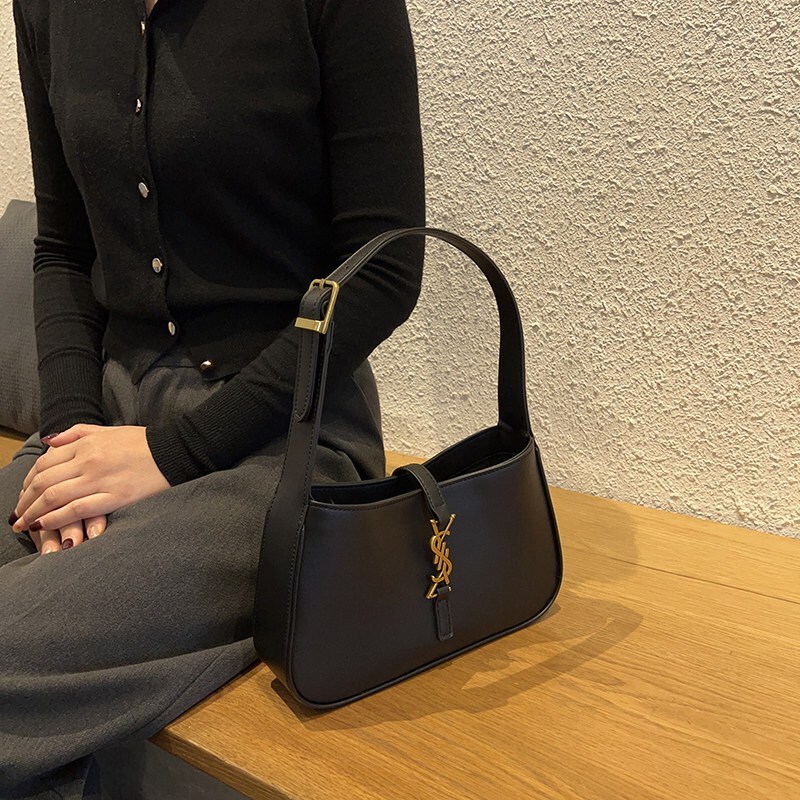 Authentic Paris 2026 New Luxury Genuine Leather Women's Bag Ysl Baguette Underarm Bag Single Shoulder Crossbody Bag Packaging