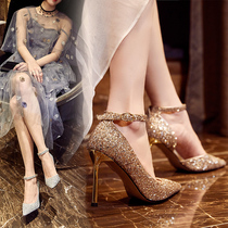 Small Code Wedding Shoes Woman 31 31 32 33 33 Lined Crystal White Wedding Dress Bridal High Heel Shoes Small Ck Golden Bridesmaid Shoes Spring
