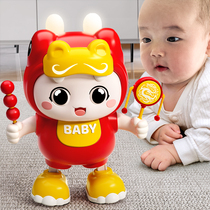Baby practice head-up artifact learning reptile dragon doll toy 0-1 years old newborn baby training 4 electric six 6 months 3