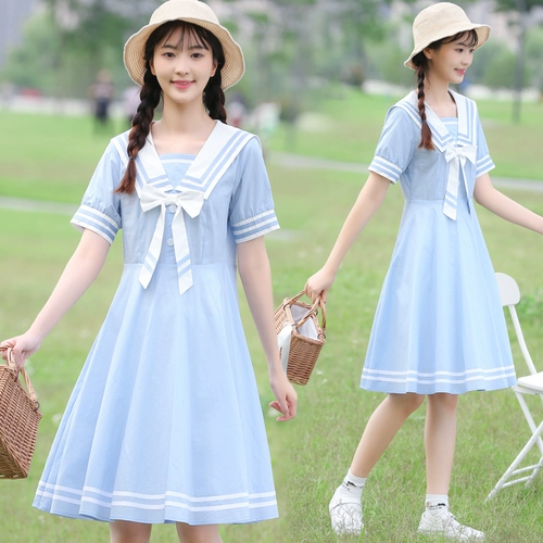 Военно-морское платье, юбка, военно-морская японская летняя одежда для школьников, для средней школы