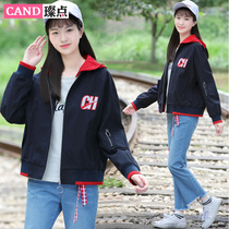 Autumn girl Junior High School High School student jacket autumn suit female Korean version of loose baseball uniform college style two-piece set