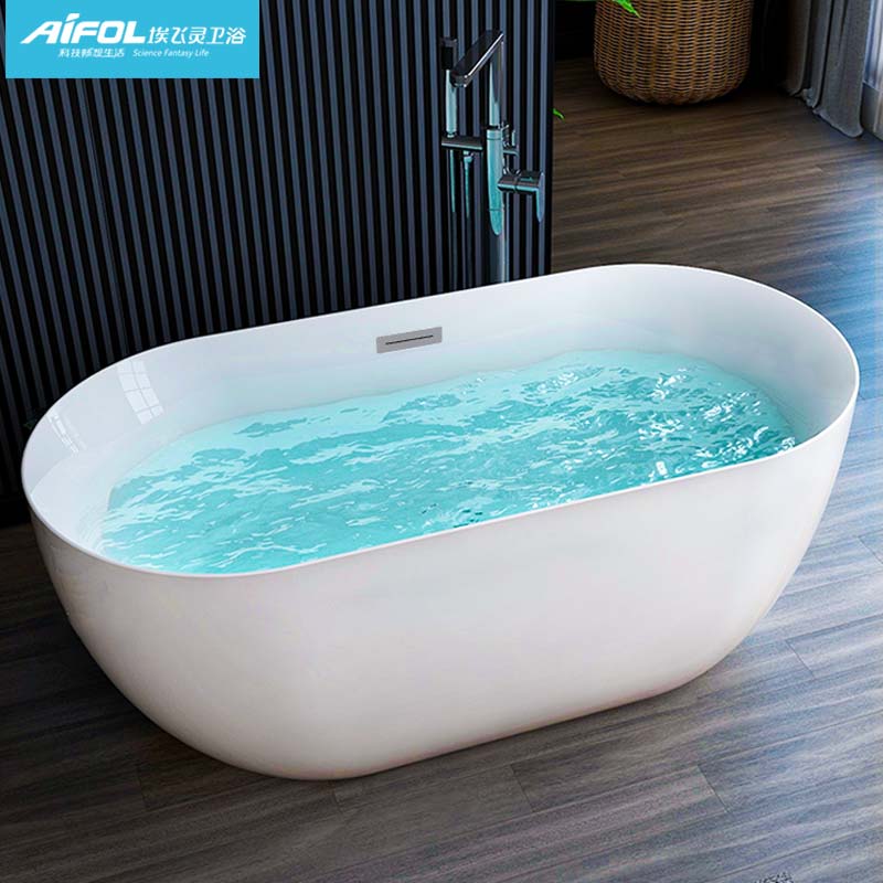 Effering home bath small apartment type independent adult acrylic Japanese bath net red oval 1.2-1.7 meters