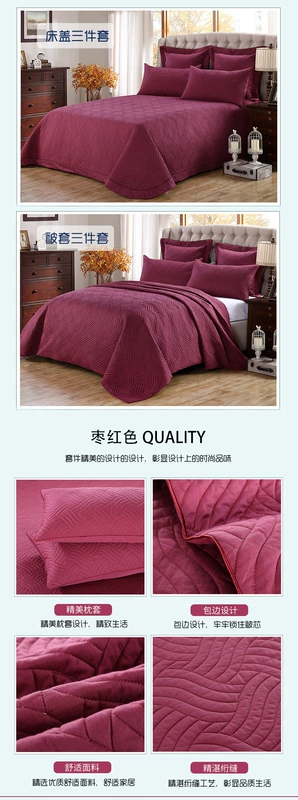 Màu rắn chất lượng cao twill bông rửa quilting được thiết lập của bốn bộ trải giường ba bộ dày sheets quilt cover mẫu ga giường đẹp