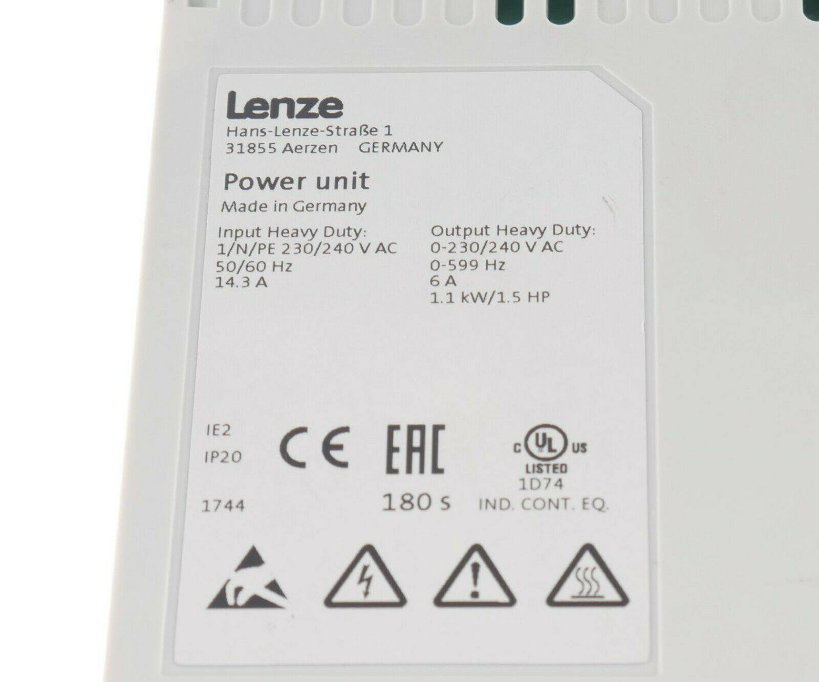 The German Lenze frequency inverter I55AE215F10010000S