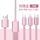 Розовое золото 1 метр [Apple+Android+Type-C] Тонкий и долговечный ☆ Нет травм [одиночная установка]