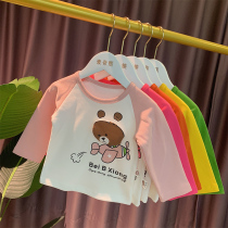 Boy little girl long-sleeved body t-shirt pure cotton 2021 new childrens autumn baby baby cute cartoon sweater