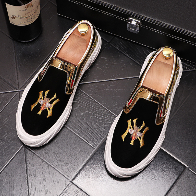 Lefu shoes men's wave One foot pedal sloth shoes Summer Korean version Inlan men's board shoes trend embroidery 100 hitch casual shoes