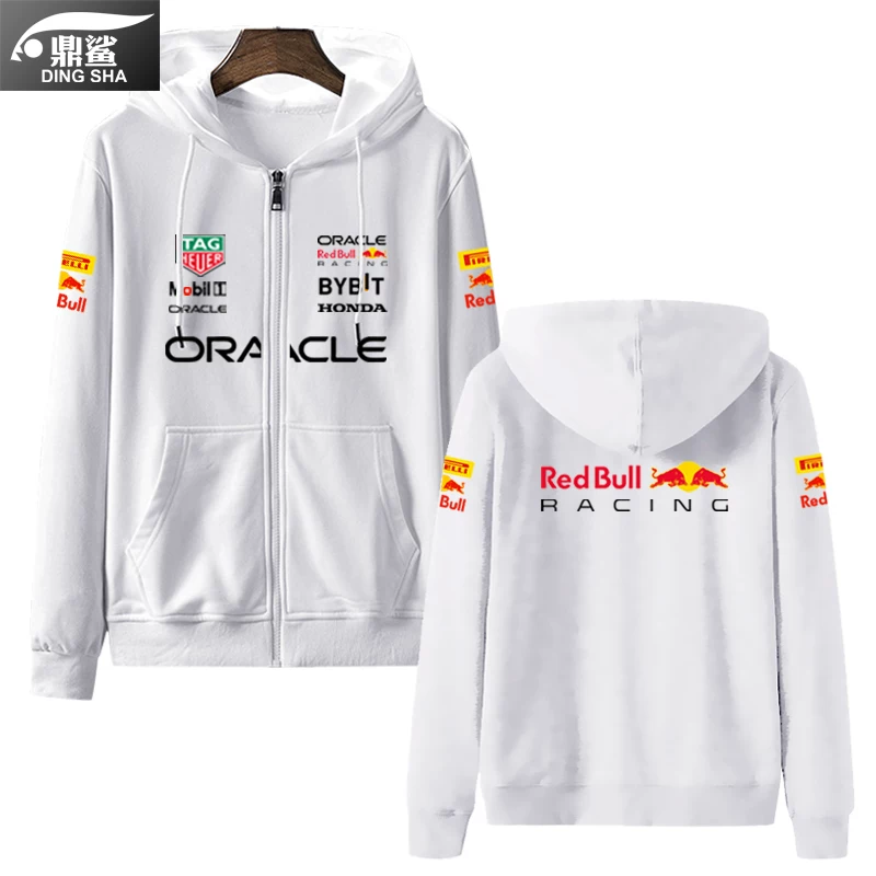 Красная форма команды Формулы-1 команды Verstappen, та же машина, фан-карта cardigan толстой хлопок мужской и женский куртка с молнией и капюшоном