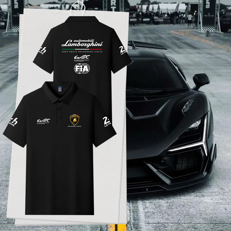 Lamborghini Team Uniform Le Mans Wec Racing Uniform Car Enthusiast Quick-Drying Polo Shirt Men's and Women's Turn-Down Collar Short-Sleeved T-Shirt Lamborghini Team Uniform Le Mans Wec Racing Uniform Car Enthusiast Quick-Drying Polo Shirt Men's and Women's Turn-Down Collar Short-Sleeved T-Shirt