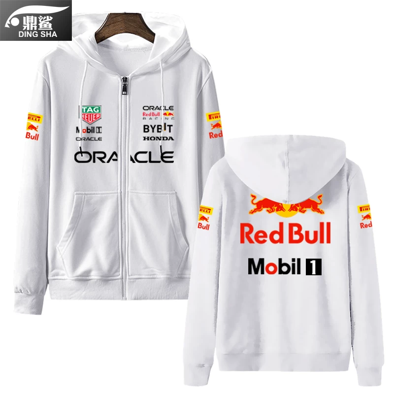 Красная форма команды Формулы-1 команды Verstappen, та же машина, фан-карта cardigan толстой хлопок мужской и женский куртка с молнией и капюшоном
