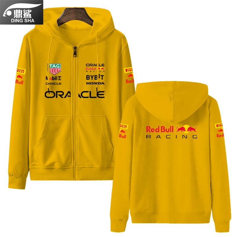 Красная форма команды Формулы-1 команды Verstappen, та же машина, фан-карта cardigan толстой хлопок мужской и женский куртка с молнией и капюшоном