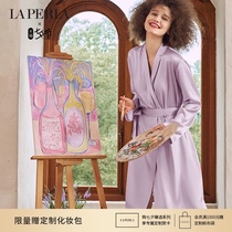 (Tanabata gift)LA PERLA womens pajamas MORNING gown SILK SILK mid-length nightgown summer outdoor wear