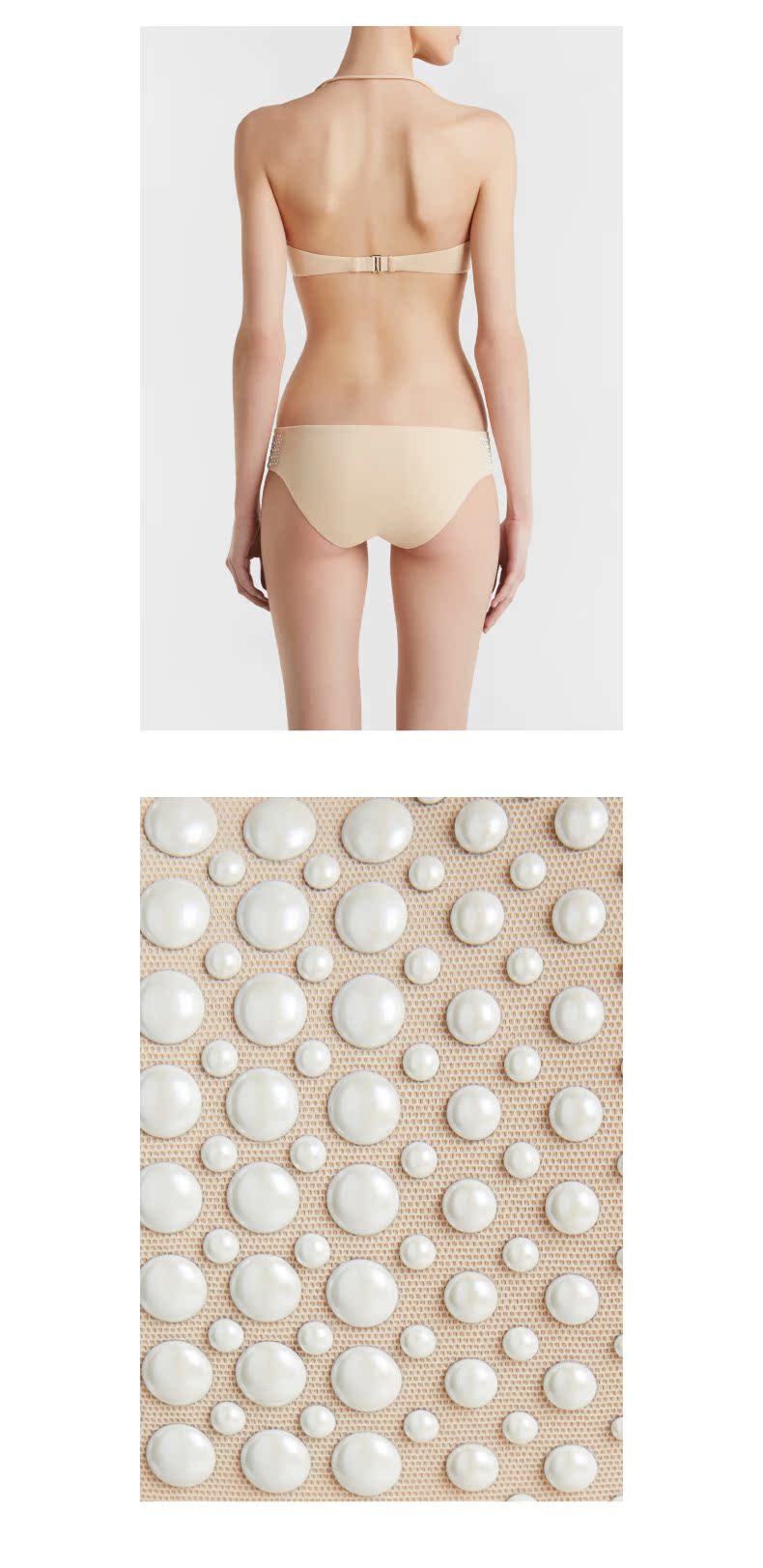 LA PERLA Bà PEARLS FALL Bộ sưu tập Thời trang đính cườm có thể tháo rời Halter Beach Bikini Corset - Bikinis đồ bơi nữ dạng quần váy