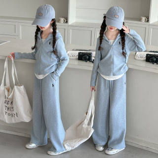 女童春装百搭新款运动套装女大童春秋款卫衣儿童春季阔腿裤两件套