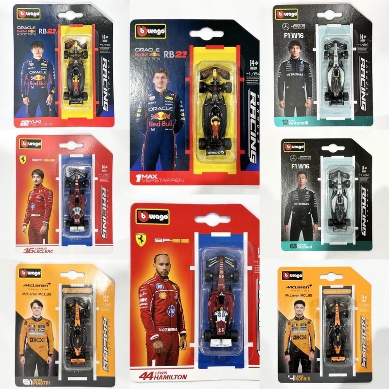 Bimei 1:64 F1 2025 Season Red Bull Mclaren Ferrari Mercedes Team Alloy Car Model