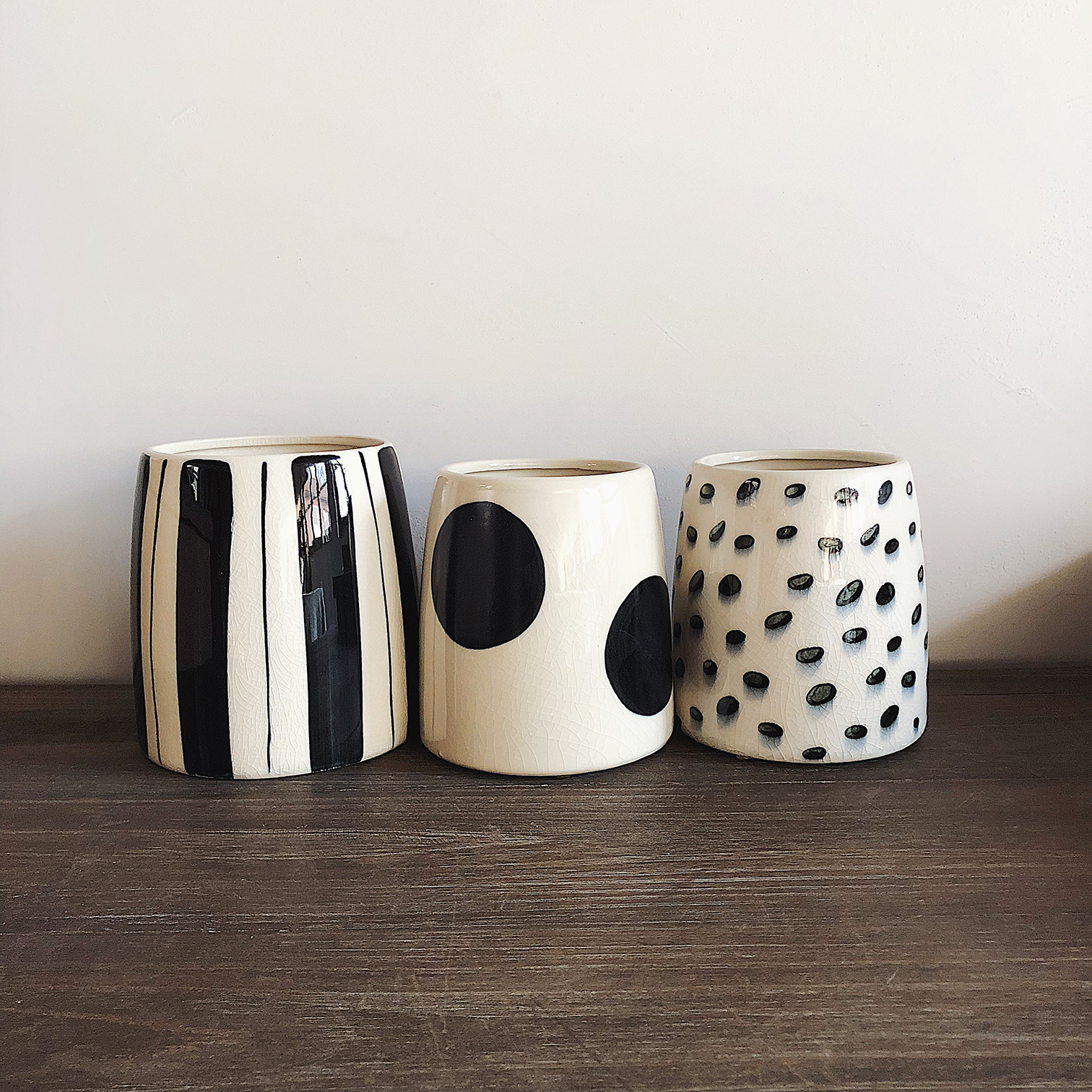 Thu thập thời gian Chunky Hình học Bình Bình Băng Crack Tay Vẽ Bình Bình Hoa Bình Hoa Trang Trí Nhà - Vase / Bồn hoa & Kệ chậu trồng mai