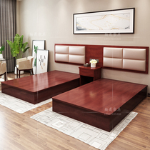 Customized hotel bed express hotel furniture standard room single double bed rental room table and chair combination apartment full set of furniture