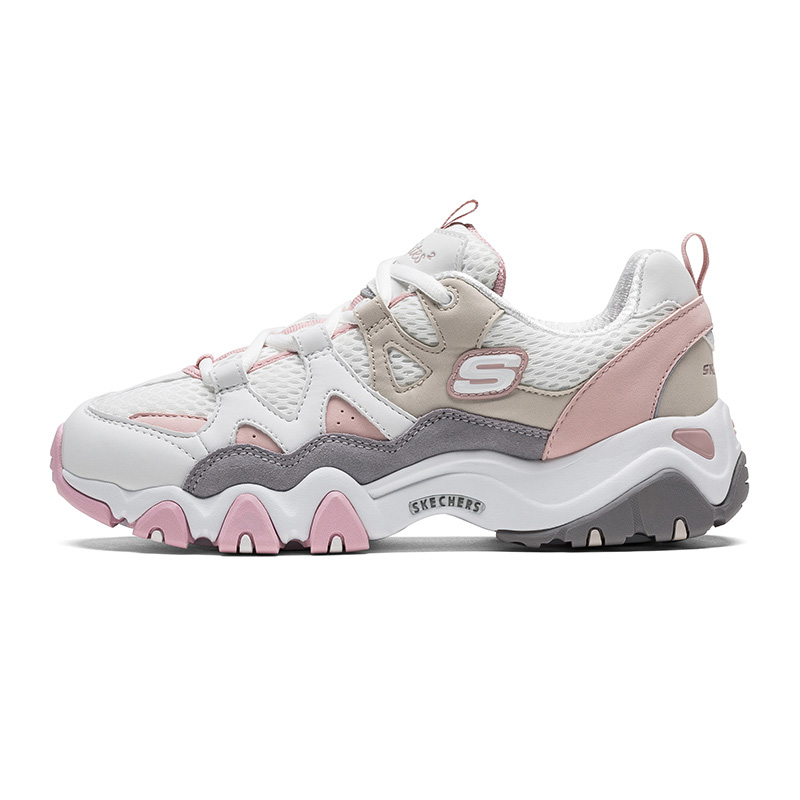 Skechers斯凯奇春季新款男女怪兽甜心情侣鞋老爹鞋撞色炫彩熊猫鞋