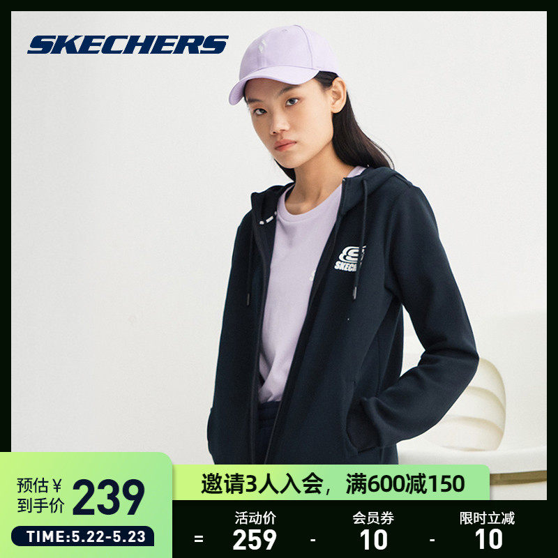 SkechersSKECHERS Spring summer sports jacket woman 100 hitch casual even cap cardio-shirt with pure color sport blouse