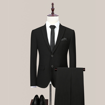 Junmu suit suit Mens professional slim business dress Casual suit jacket Groom best man wedding dress