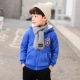 Quần áo bé trai mùa đông cộng với áo khoác nhung 2018 thu đông mới trẻ em dày 6 mũ trùm đầu 7 phiên bản Hàn Quốc 8 áo len 9 áo 10 tuổi