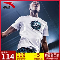 Áo thun nam Anta 2019 xuân mới trang web chính thức trung tâm thương mại chính hãng Thompson KT với cùng một đoạn tay áo ngắn nam 15911144 - Áo phông thể thao áo thể thao nam có cổ