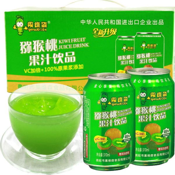 果维森 猕猴桃果汁饮料 310ml*8罐 聚划算+天猫优惠券折后￥18.8包邮（￥38.8-20）