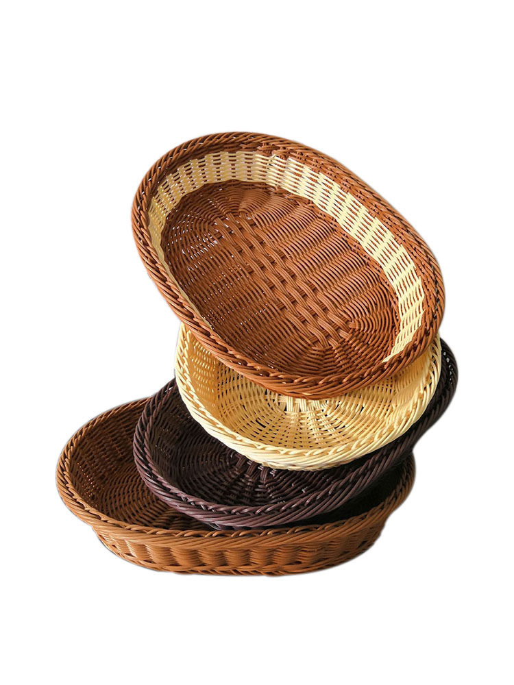 Imitation vine fruit basket containing basket oval fruit basket merchant overcontaining frame rattan woven bread basket plastic snacks