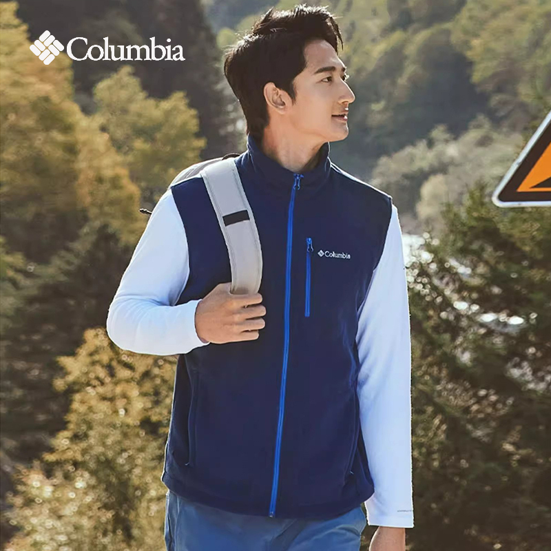 Columbia Fleece Vest Men's 26 Autumn and Winter Outdoor Stand-Up Collar Warm Sleeveless Vest Ae1056