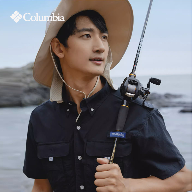 Colombian Short-Sleeved Shirt for Men, Spring and Summer Outdoor Sun Protection Men's Fishing Series Half-Sleeved Casual Shirt Fe5202