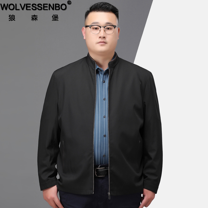 Middle-Aged Men's Large Size Executive Jacket for Overweight Men, Plus Size Business Casual Stand Collar Jacket Coat Middle-Aged Men's Large Size Executive Jacket for Overweight Men, Plus Size Business Casual Stand Collar Jacket Coat